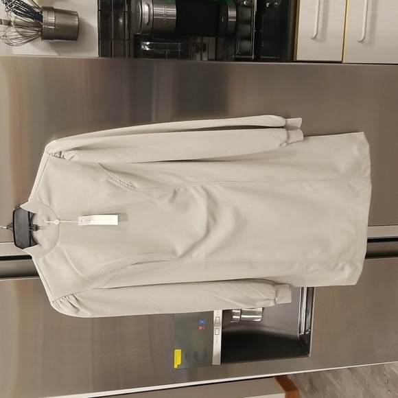 💕TRINA TURK💕 Wrigley Dress ~ Vegan Leather Oyster White 8 NWT - Picture 5 of 12